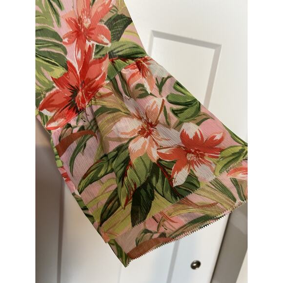 J.Jill Paradise Tropical Floral Print Tunic Top Size Small Petite - Picture 2 of 10
